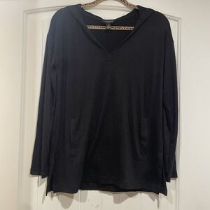 Banana Republic Women's Long Sleeves V-Neck Blouse Hooded Size Small Black
